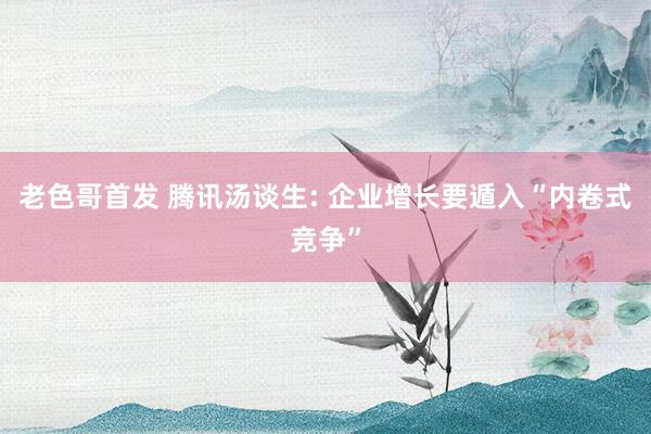 老色哥首发 腾讯汤谈生: 企业增长要遁入“内卷式竞争”