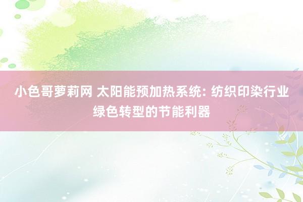 小色哥萝莉网 太阳能预加热系统: 纺织印染行业绿色转型的节能利器